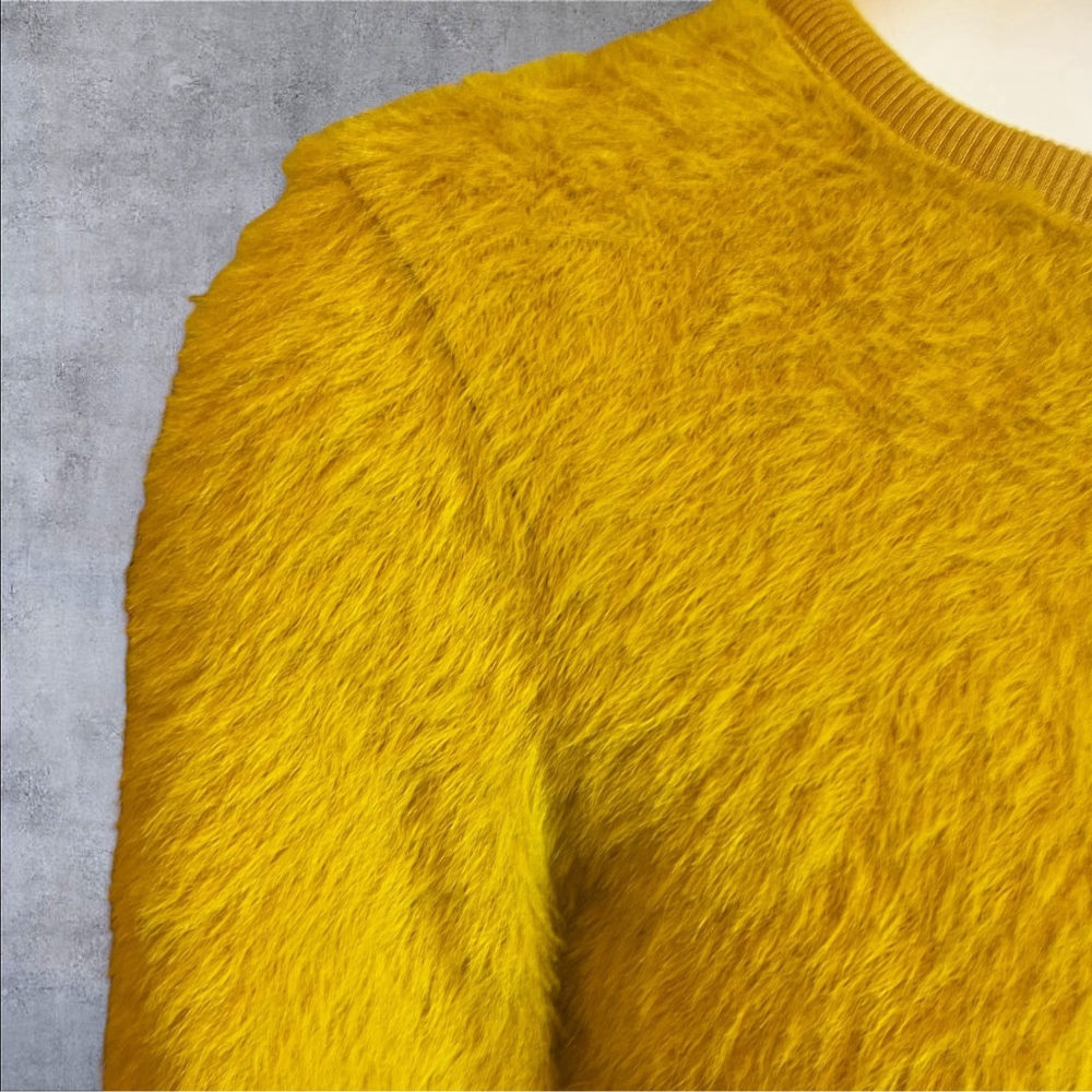 J.O.A. Mustard Faux-Fur Textured Sweater, M - Picture 6 of 13